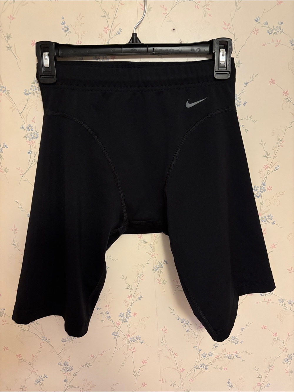 Nike Black Performance Compression Bike Shorts with Reflective Swoosh